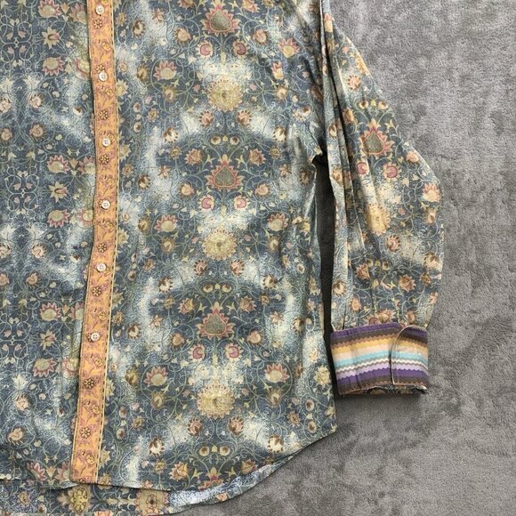 Robert Graham Shirt Men 2XL Button Up Long Sleeves Flip Cuff Abstract Flamboyant - Picture 2 of 11